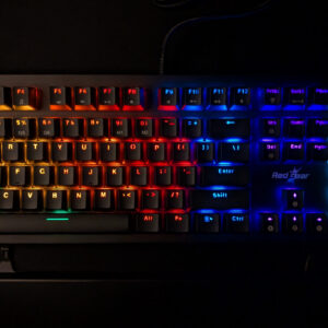 Redgear Shadow Blade Mechanical Keyboard, LED Lighting, Media Knob, Wrist Rest